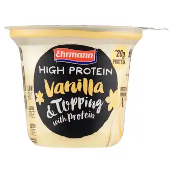 PLUS Ehrmann High Protein pudding topping vanille aanbieding