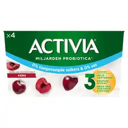 PLUS Activia Kers 0% 4x125gr aanbieding