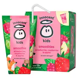 PLUS innocent Kids smoothie strawberry raspberry 4st aanbieding