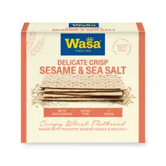 PLUS Wasa Delicate Crisp Sesam & Sea Salt aanbieding