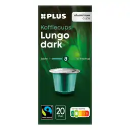 PLUS PLUS Koffiecups lungo dark Fairtrade aanbieding