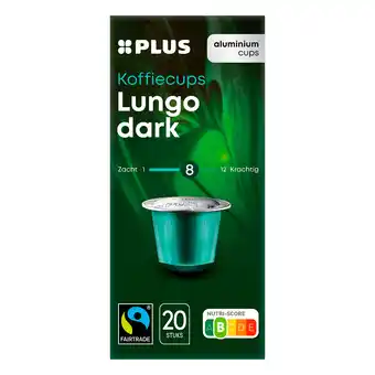 PLUS PLUS Koffiecups lungo dark Fairtrade aanbieding