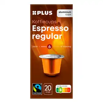 PLUS PLUS Koffiecups espresso regular Fairtrade aanbieding