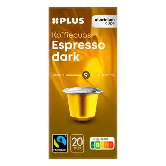 PLUS PLUS Koffiecups espresso dark Fairtrade aanbieding
