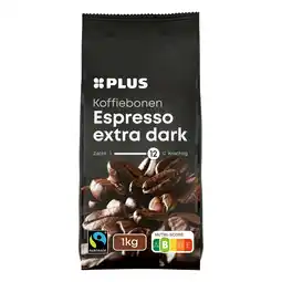 PLUS PLUS Koffiebonen espresso extra dark FT aanbieding