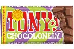 PLUS Tony's Chocolonely Reep melk pecan crunch karamel aanbieding