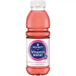 PLUS Sourcy Vitaminwater framboos granaatappel aanbieding