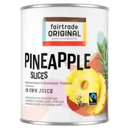 PLUS Fairtrade Original Pineapple slices in own juice, vegan aanbieding