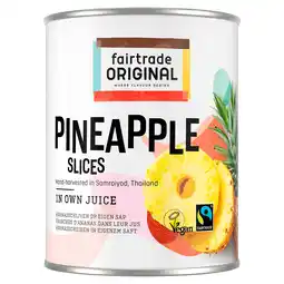 PLUS Fairtrade Original Pineapple slices in own juice, vegan aanbieding