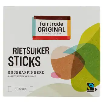 PLUS Fairtrade Original Ruwe rietsuiker in sticks Fairtrade aanbieding