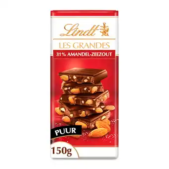 PLUS Lindt Les Grandes puur amandel zeezout aanbieding