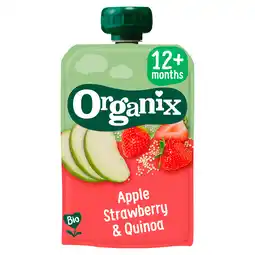 PLUS Organix Knijpfruit Appel Aardbei & Quinoa 12+m aanbieding