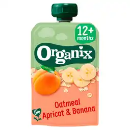 PLUS Organix Knijpfruit Haver Abrikoos Banaan 12+m aanbieding