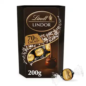 PLUS Lindt Lindor Cornet puur 70% aanbieding