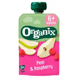 PLUS Organix Knijpfruit Peer en Framboos 6+m aanbieding