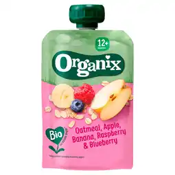 PLUS Organix Knijpfruit Haver Appel Banaan 12+m aanbieding