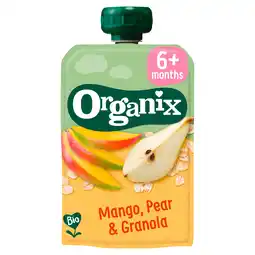 PLUS Organix Knijpfruit Mango, Peer & Granola 6+m aanbieding