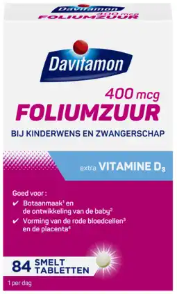 PLUS Davitamon Foliumzuur vitamine D aanbieding