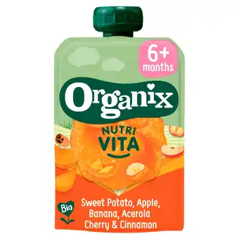 PLUS Organix Knijpfruit Zoete Aardappel Kaneel 6+m aanbieding