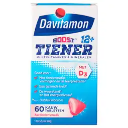 PLUS Davitamon Vitamine Boost 12+ kauwtablet aardbei aanbieding