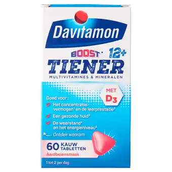PLUS Davitamon Vitamine Boost 12+ kauwtablet aardbei aanbieding