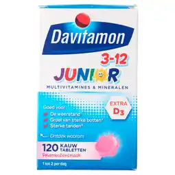 PLUS Davitamon Vitamine Junior kauwtablet framboos aanbieding