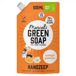 PLUS Marcel's Green Soap Handzeep Sinaasappel & Jasmijn navul aanbieding