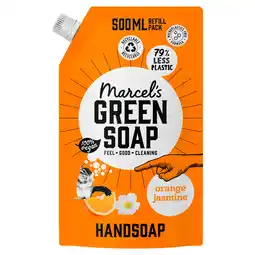PLUS Marcel's Green Soap Handzeep Sinaasappel & Jasmijn navul aanbieding
