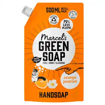 PLUS Marcel's Green Soap Handzeep Sinaasappel & Jasmijn navul aanbieding