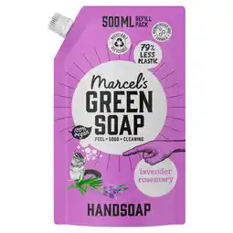 PLUS Marcel's Green Soap Handzeep Laven & Rozem navul aanbieding