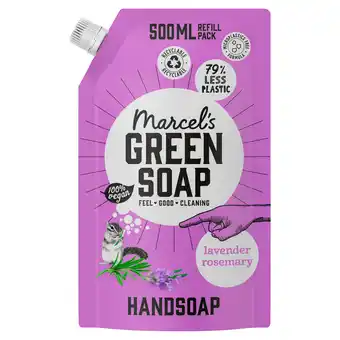 PLUS Marcel's Green Soap Handzeep Laven & Rozem navul aanbieding