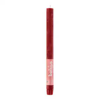 PLUS Bolsius Rustiek Shine dinerkaars Velvet Red aanbieding