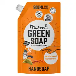 PLUS Marcel's Green Soap Handzeep Sandelhout & Kardemon navul aanbieding