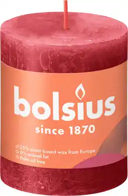 PLUS Bolsius Rustiek Shine 8cm Delicate Red aanbieding