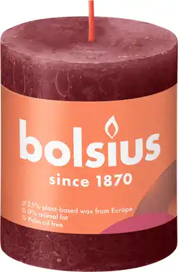 PLUS Bolsius Rustiek Shine stompkaars 80/68 Velvet aanbieding