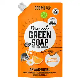 PLUS Marcel's Green Soap Afwasmiddel Navulling Sinaasappel aanbieding