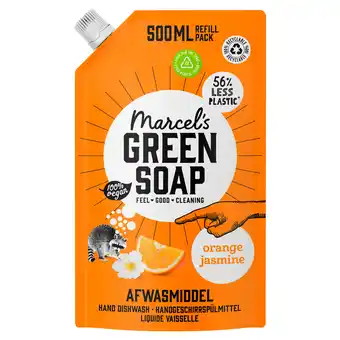 PLUS Marcel's Green Soap Afwasmiddel Navulling Sinaasappel aanbieding