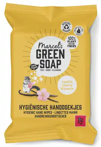 PLUS Marcel's Green Soap Handdoekjes Vanille & Kersenbloesem aanbieding