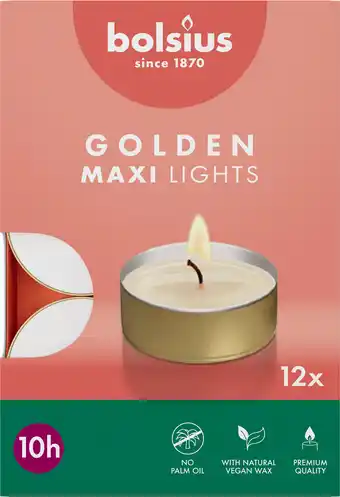 PLUS Bolsius Maxi-lichten 10-uur doos 12 Wit aanbieding