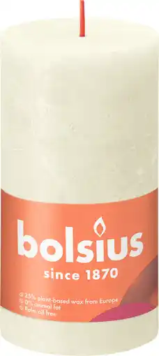PLUS Bolsius Rustiek stompkaars 130/68 Soft Pearl aanbieding
