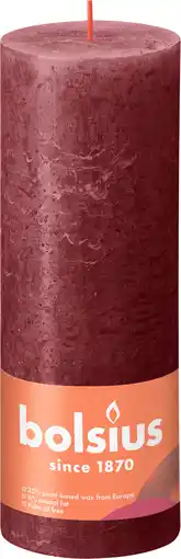 PLUS Bolsius Rustiek stompkaars 190/68 Velvet Red aanbieding