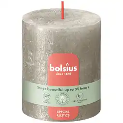PLUS Bolsius Stompkaars Shimmer 80/68 Champagne aanbieding