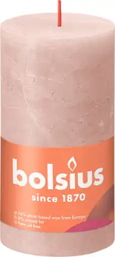 PLUS Bolsius Rustiek Shine stompkaars 130/68 Misty aanbieding