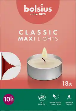 PLUS Bolsius Maxi-lichten 10-uur doos 18 Wit aanbieding