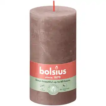 PLUS Bolsius Rustiek stompkaars 130/68 Rustic Taupe aanbieding