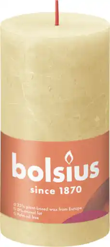 PLUS Bolsius Rustiek stompkaars 130/68 Oat Beige aanbieding