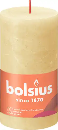 PLUS Bolsius Rustiek stompkaars 130/68 Oat Beige aanbieding