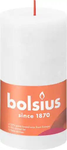 PLUS Bolsius Rustiek Shine 13cm Cloudy White aanbieding
