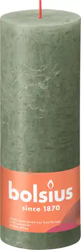 PLUS Bolsius Rustiek Shine 19cm Fresh Olive aanbieding