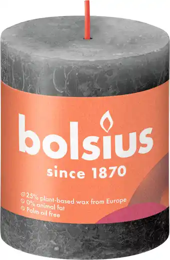 PLUS Bolsius Rustiek Shine 8cm Stormy Grey aanbieding